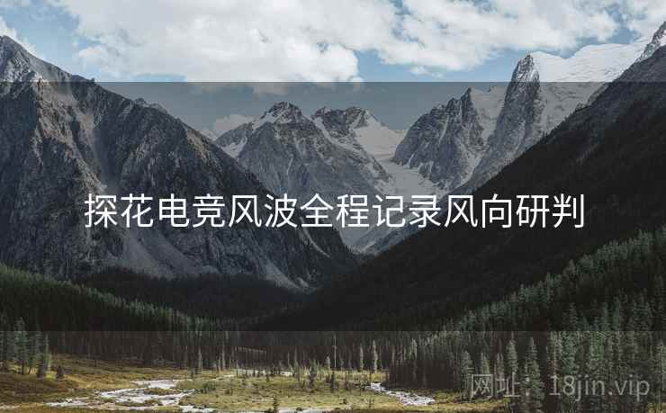 探花电竞风波全程记录风向研判