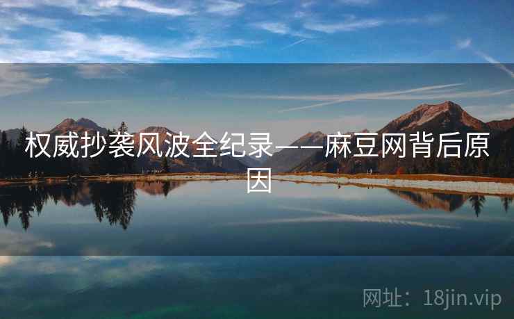 权威抄袭风波全纪录——麻豆网背后原因