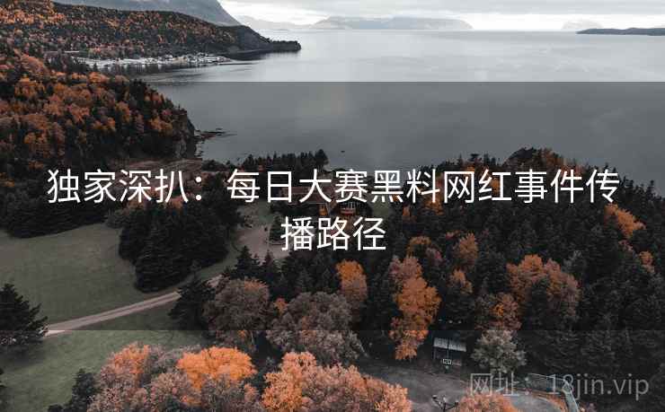独家深扒：每日大赛黑料网红事件传播路径